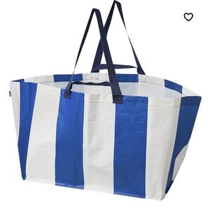 IKEA SÄCKKÄRRA Shopping bag, white/blue, 14 ½x22 ½x15‎ ¼ "/19 gallon